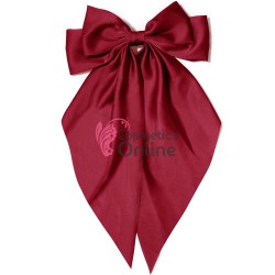 Accesoriu pentru decor par cu Fundita din satin si clema metalica TRD043OO Visinie 